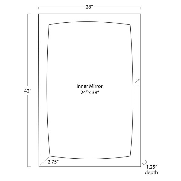 Estaban Leather Mirror Small (Black) Line Drawing